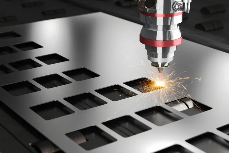 laser cutting machine cutting sheet metal with high accuracy