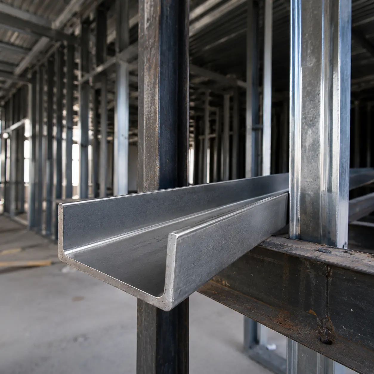 U-shaped Steel Channel bars used for fabrication projects