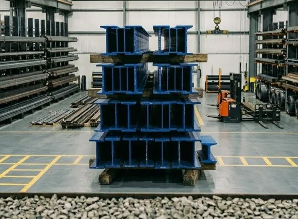 Structural Steel H-Beam for heavy-duty construction stacked for delivery